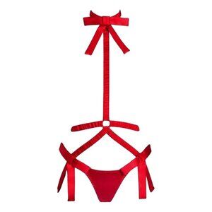 Agent Provocateur Red Silk Playsuit, One size